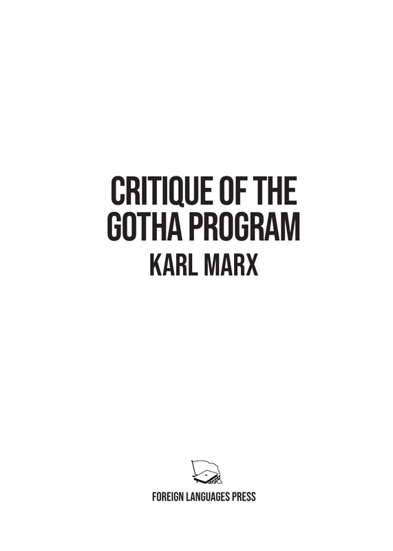 Critique of the Gotha Program