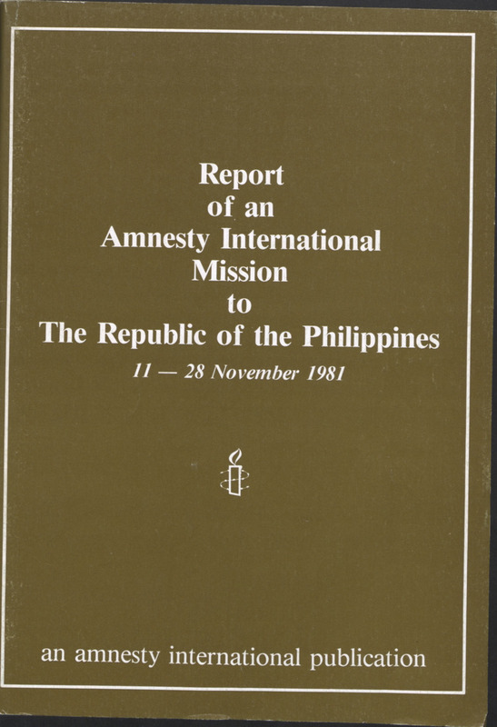 Report of an Amnesty International Mission to the Republic of the Philippines, 11 - 28 November 1981