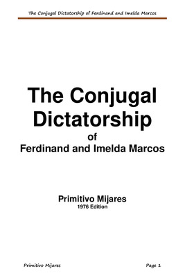 The Conjugal Dictatorship of Ferdinand and Imelda Marcos